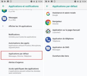 Changer les paramètres recommandés de l’application Android