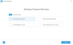 Sélectionnez l’option « Réinitialiser le mot de passe Windows »