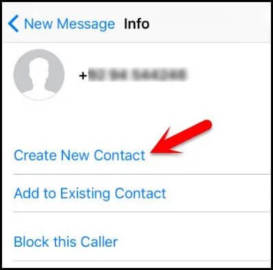 Cliquez sur la première option qui permet de « Créer un nouveau contact »
